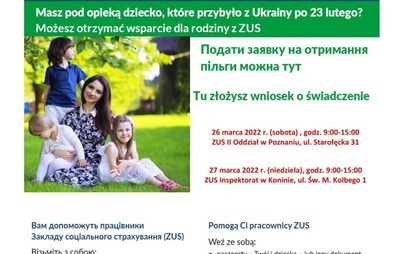 Zdjęcie do [PL/UA] Wsparcie dla ukraińskich rodzin od ZUS